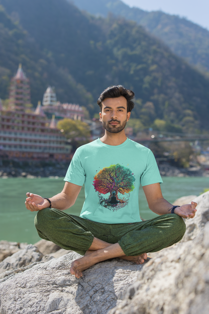 "Zen Zone Round Neck Tee: Find Your Inner Peace"