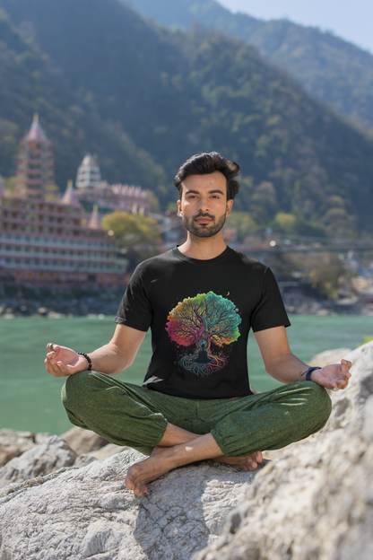 "Zen Zone Round Neck Tee: Find Your Inner Peace"