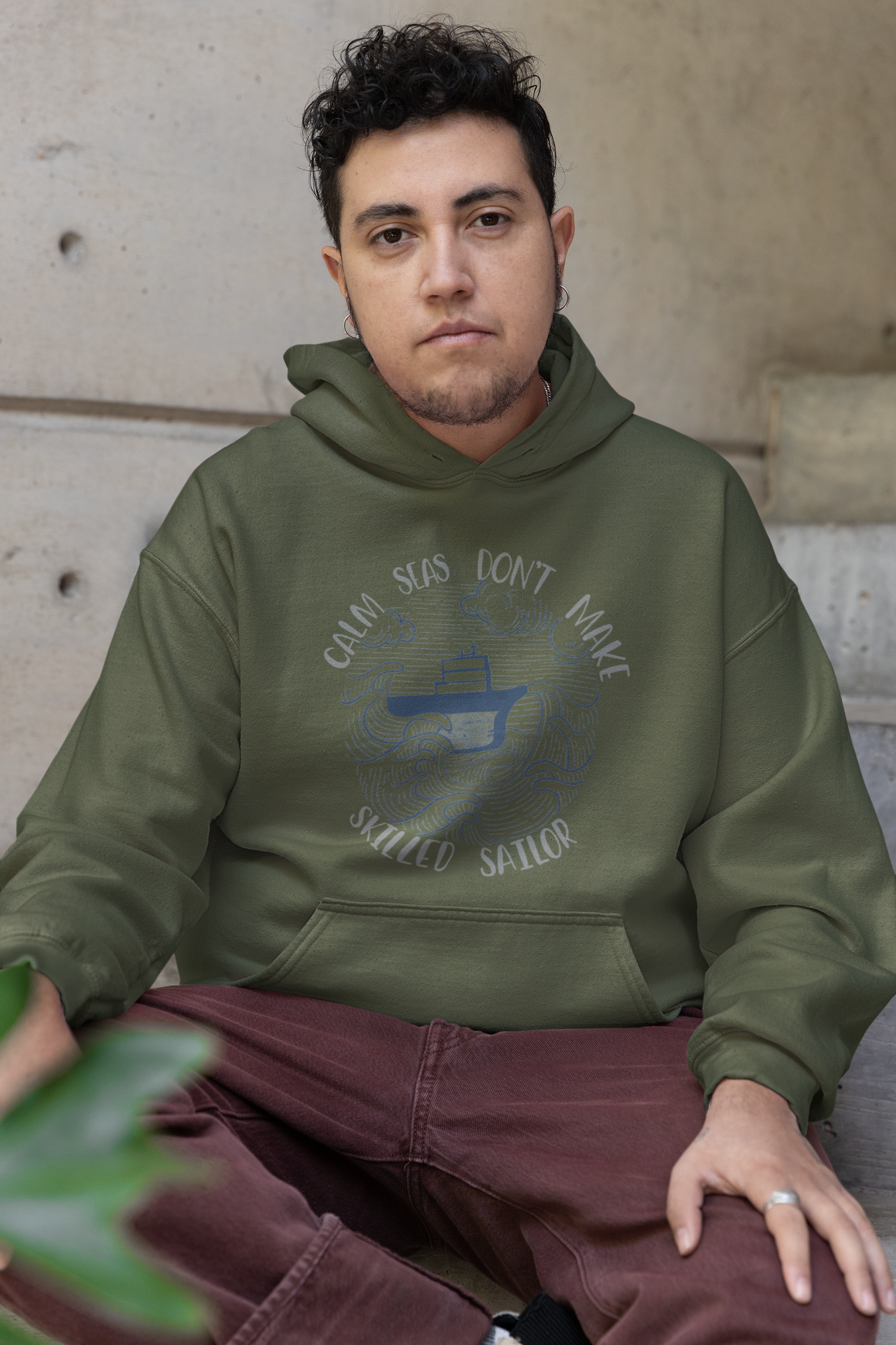 "Calm seas" Hooded sweatshirt